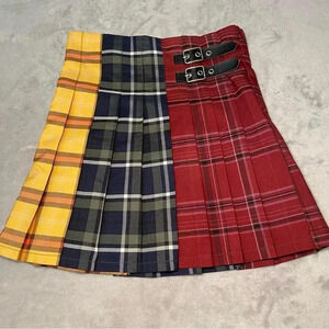 No Boundaries Junior's Pleated Plaid Skirt  Multicolor Size XS